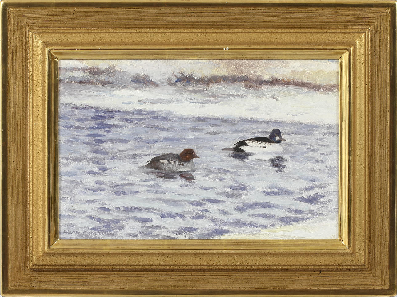 ALLAN ANDERSSON. Olja på pannå, signerad.