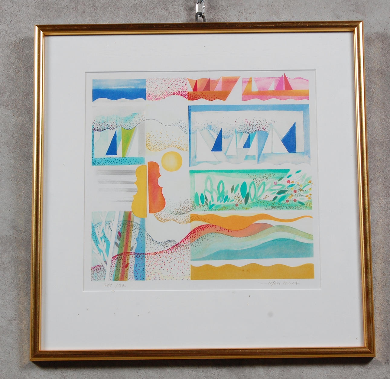 KJELL LÖNNÅ. färglitografi, signerad, numrerad, 279/360.