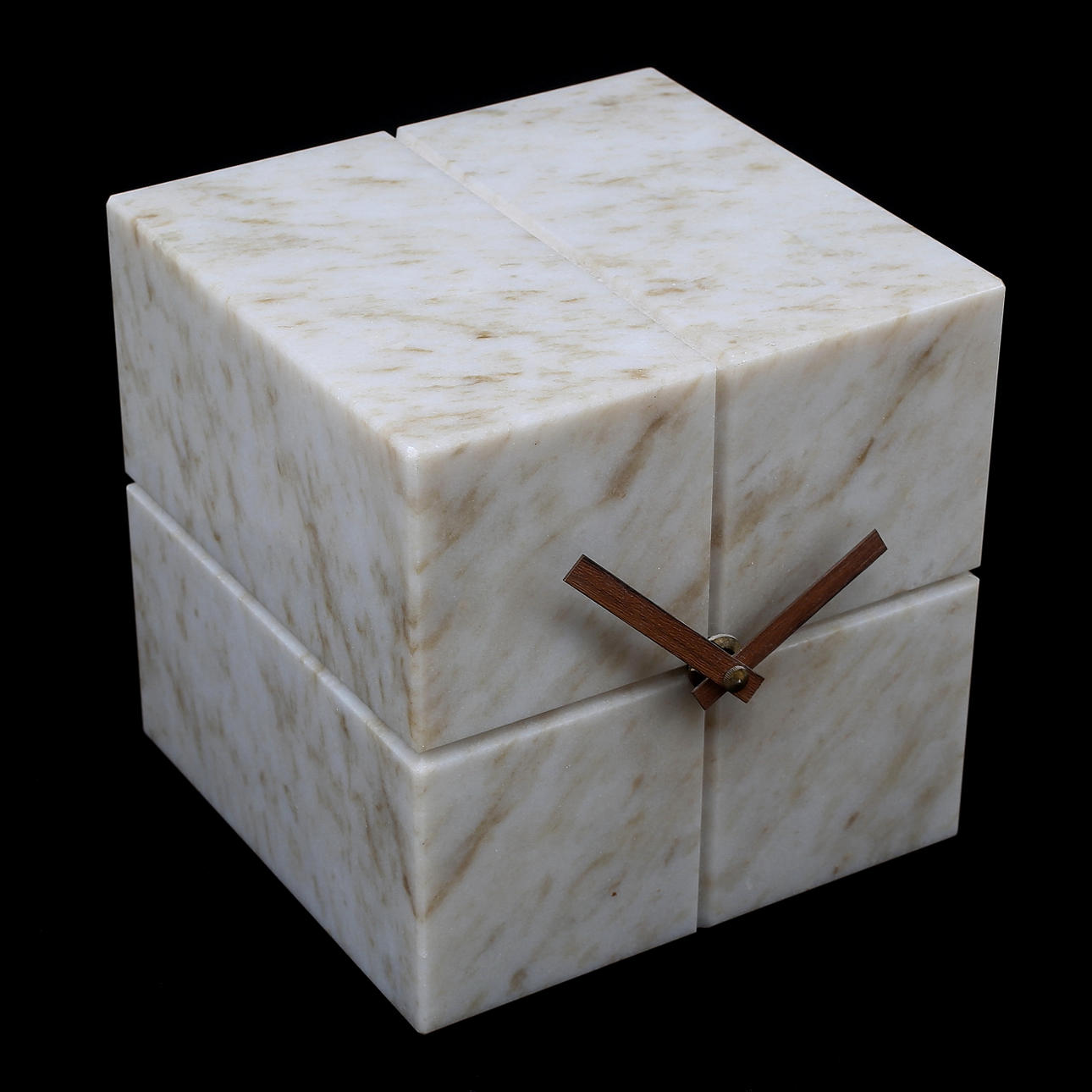 SIGVARD BERNADOTTE. Table clock, marble, quartz, 1970s.