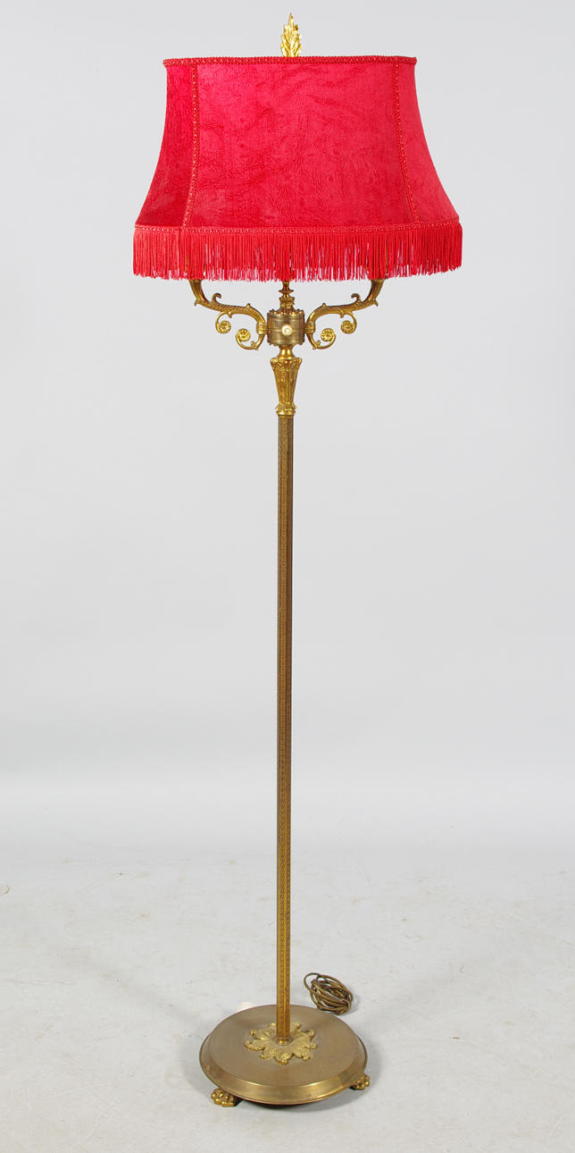 GOLVLAMPA, 2-armad, mässing.