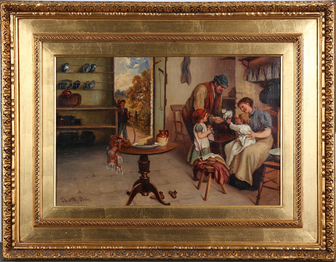 THOMAS MORRIS ASH. "The Gottager's Home". Olja på duk, signerad.