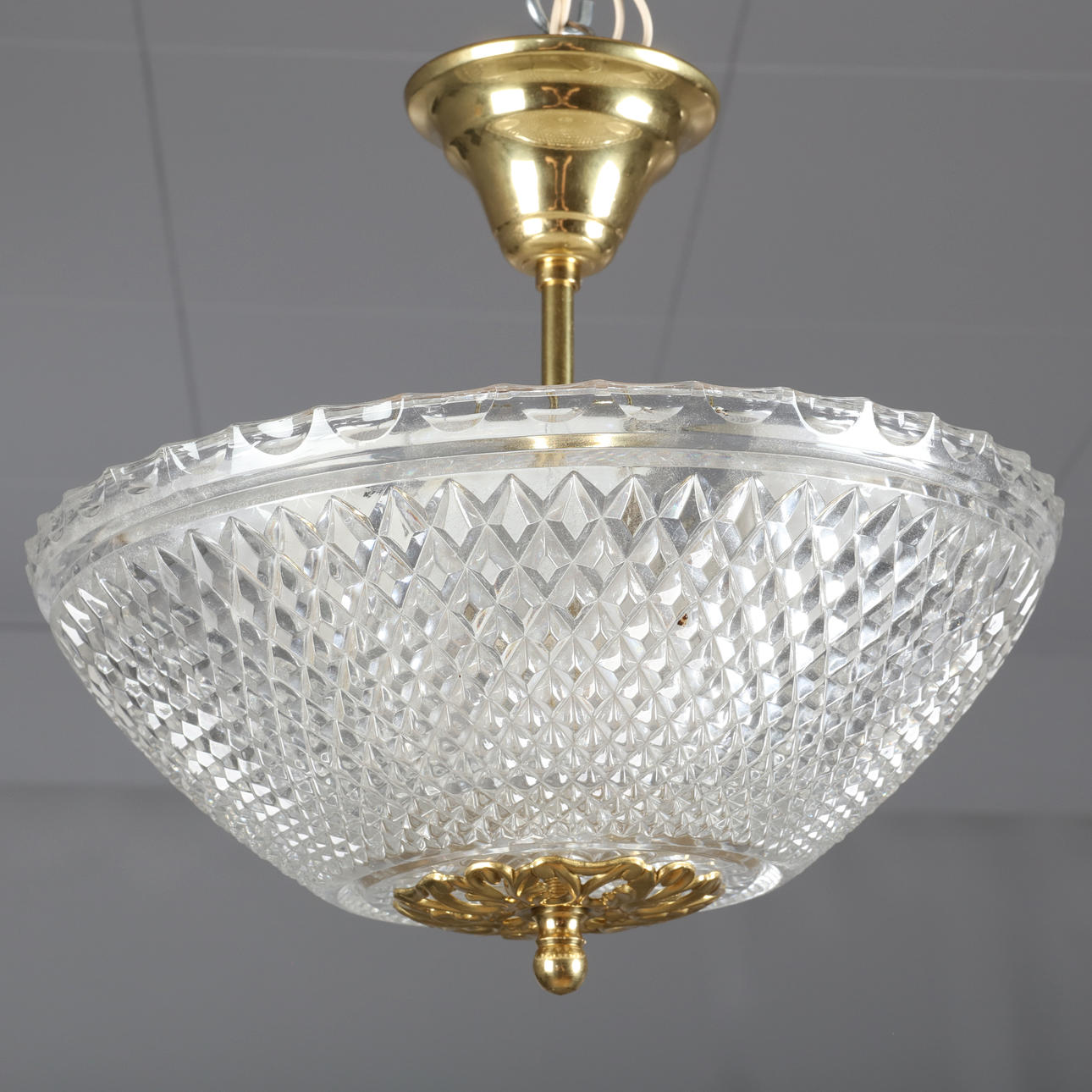 CEILING LAMP, Plafond model with checkered glass.