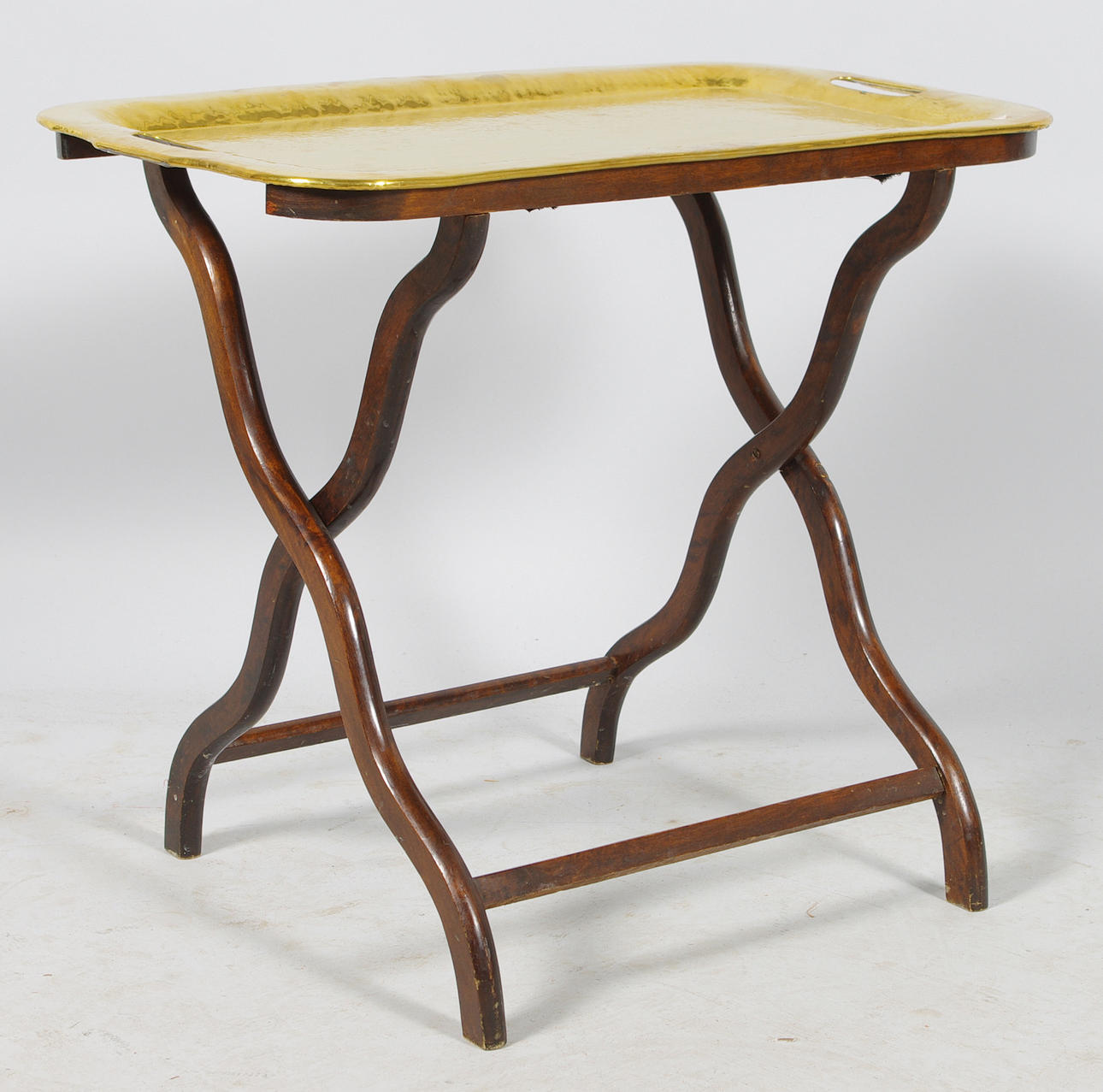 BRICKBORD, björk med mässingsskiva, 30/40-tal.