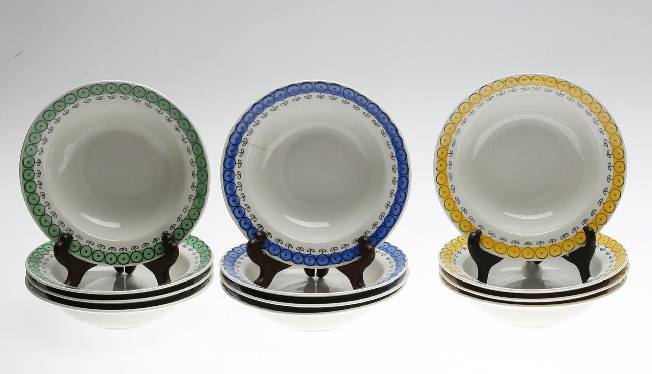 BERRY PLATES, 12 pcs, "Furivik", Upsala-Ekeby, Gefle.