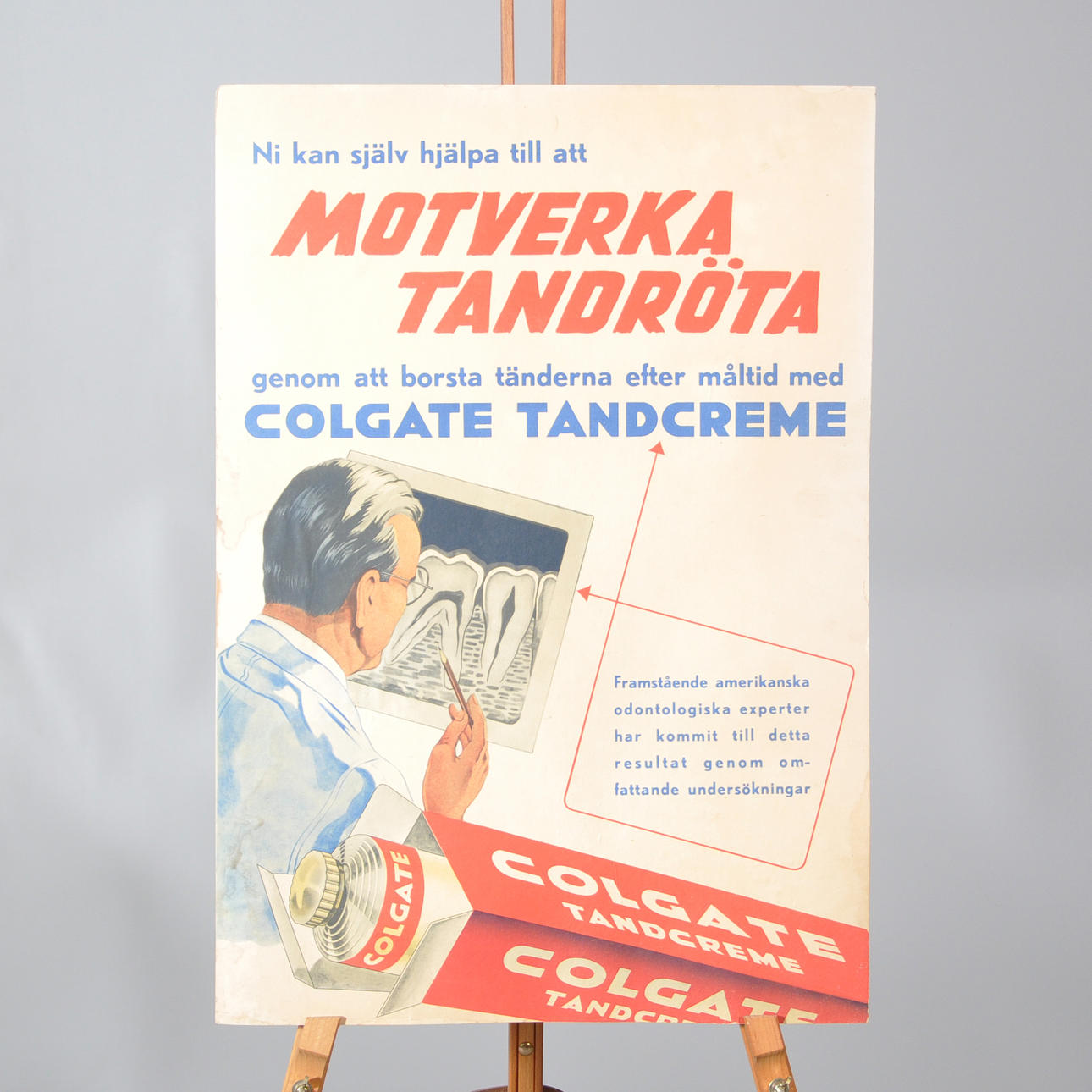 RÓTULO PUBLICITARIO, cartón, Colgate, primera mitad del siglo XX.. Arte ...