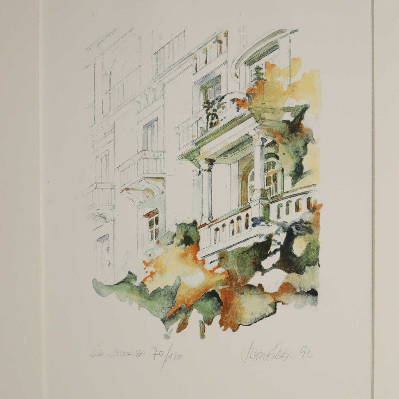 MICHAEL SCHREIBER. "Via Brian 2A", 1992, Farblithographie.