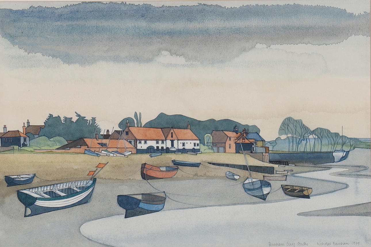 NICHOLAS BARNHAM (BRITISH B.1939). BURNHAM OVERY STAITHE.