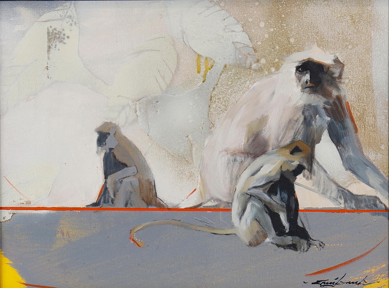 EMILY LAMB (BRITISH 20TH CENTURY). MONKEY LINE.