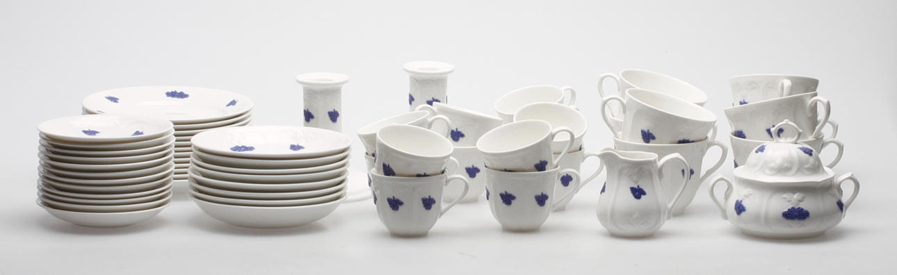 SERVISDELAR, 36 delar, "Blå blom", Old Gustavsberg.