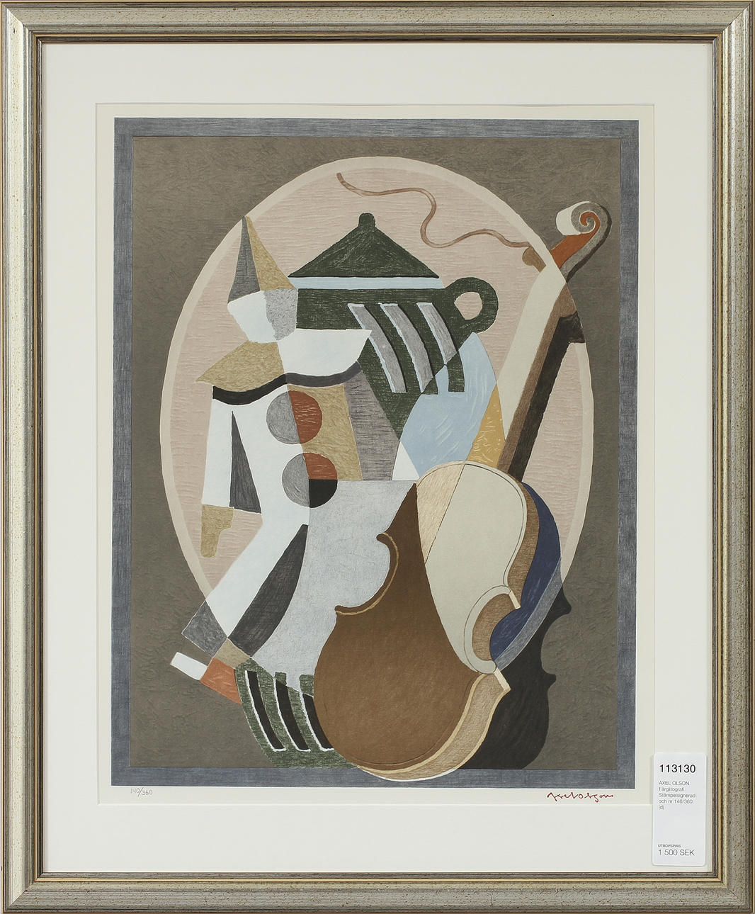 AXEL OLSON. Färglitografi. Stämpelsignerad och nr 140/360.