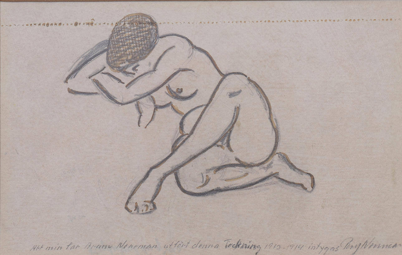 ARAM NORRMAN. drawing, nude study.