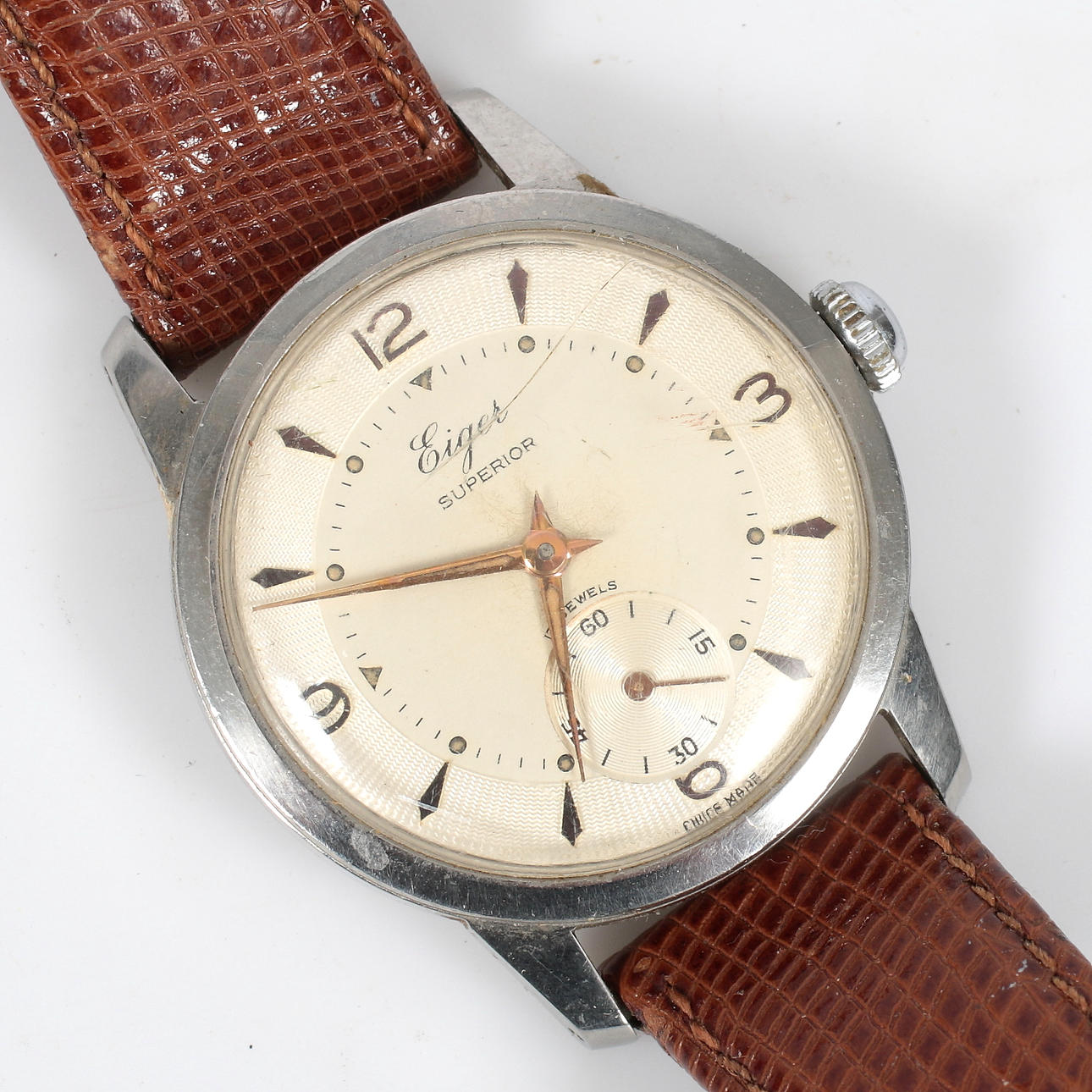 ARMBANDSUR, stål, Eiger Superior, 1960-tal.