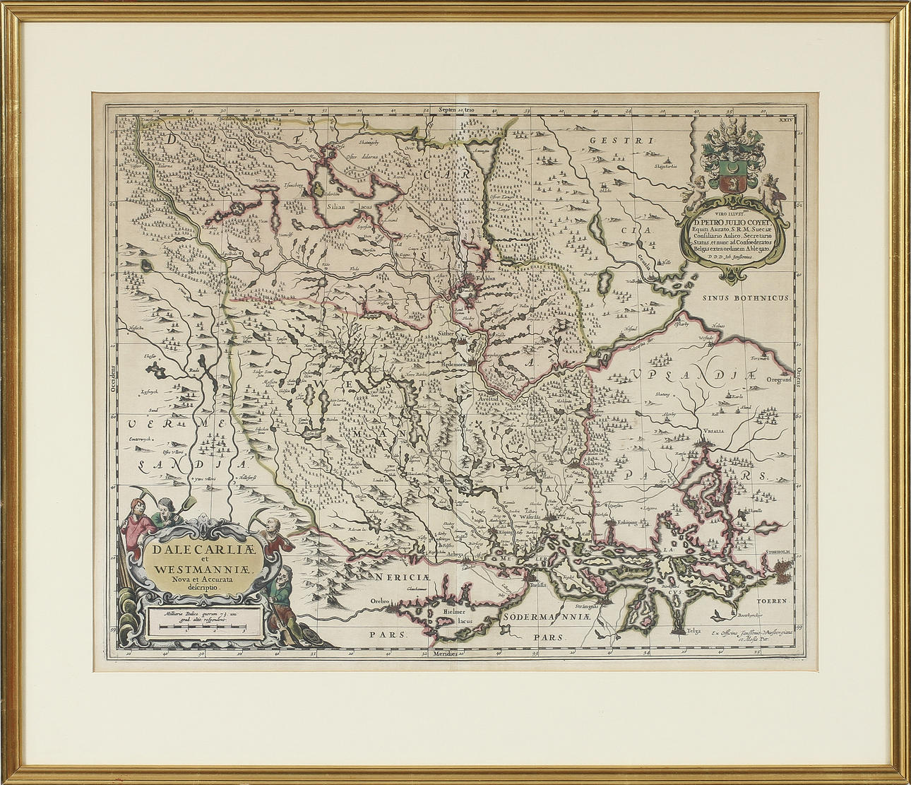 KARTA, inramad, Dalecarliae et Westmanniae.