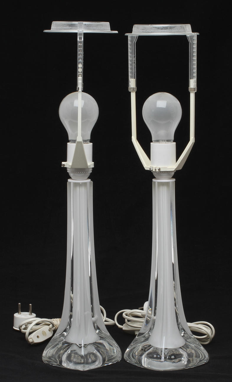 BORDSLAMPOR 1 par, glas, Flygfors.