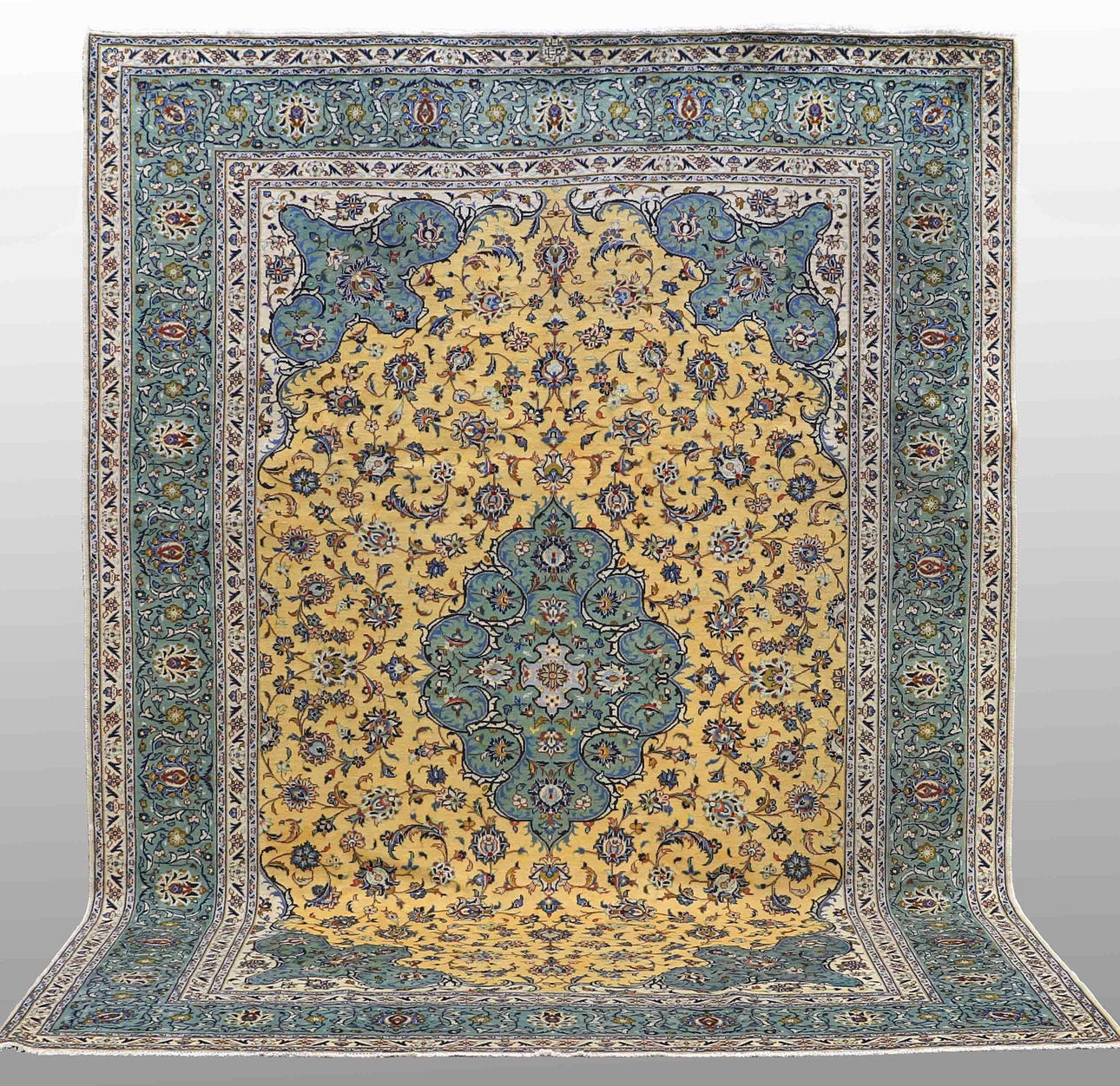 CARPET, Persian, keshan, signed. About 355 x 260 cm.