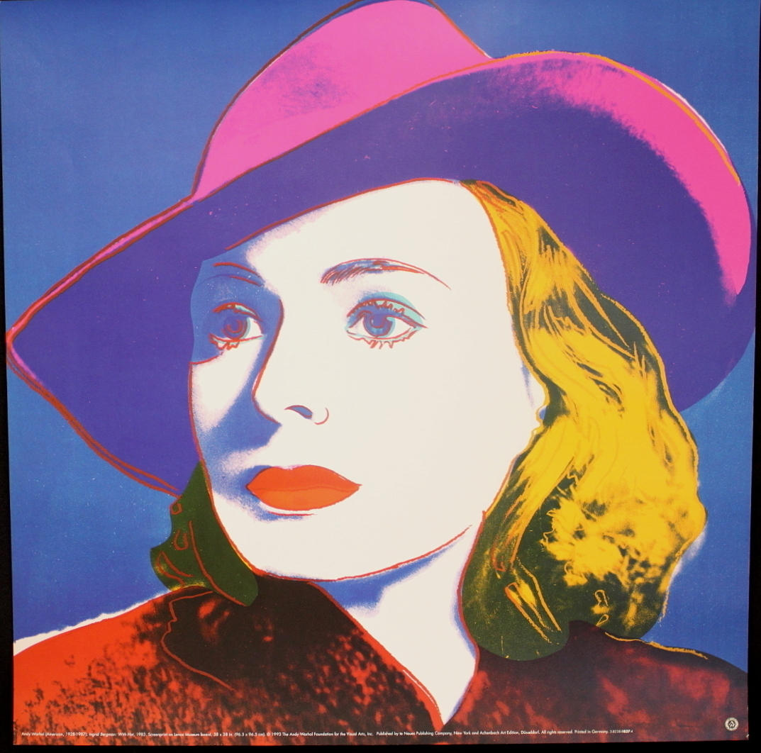 ANDY WARHOL. Offsettryck, Ingrid with hat.