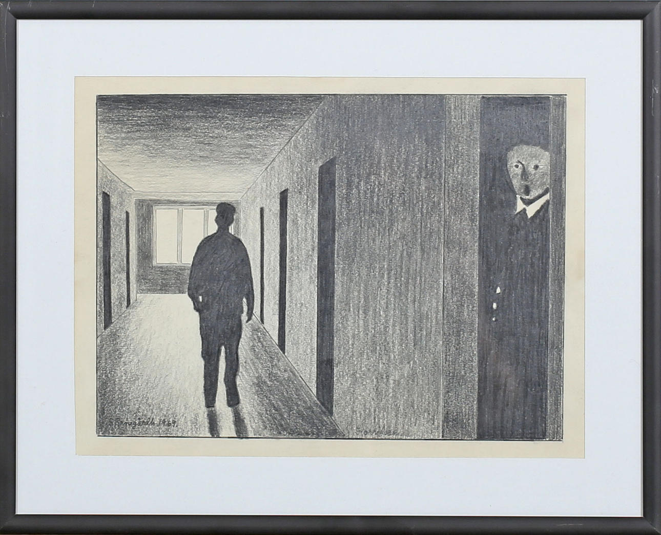 ULF SÄRNEGÅRDH. Teckning, signerad Särnegårdh, 1969.