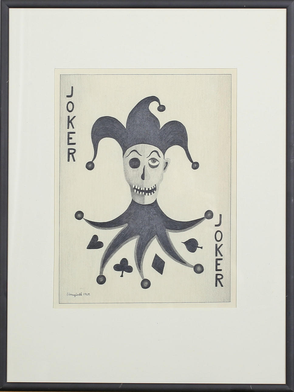 ULF SÄRNEGÅRDH. Teckning, signerad Särnegårdh, 1969.