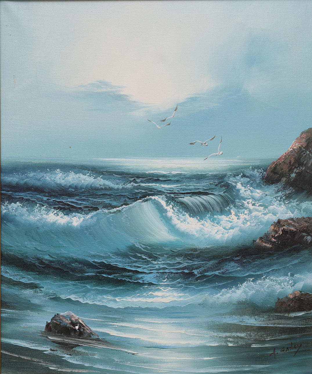 絵画 海 Howard Gailey USA ハワードゲイリー 1986年 購入 在庫僅少】 Gailey Howard 海 絵画 USA 購入 1986年 ハワード