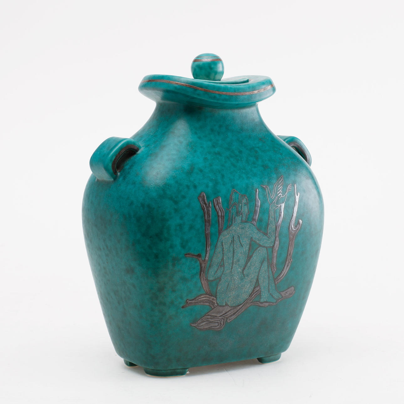 LOCKURNA, stengods, "Argenta", Gustavsberg.