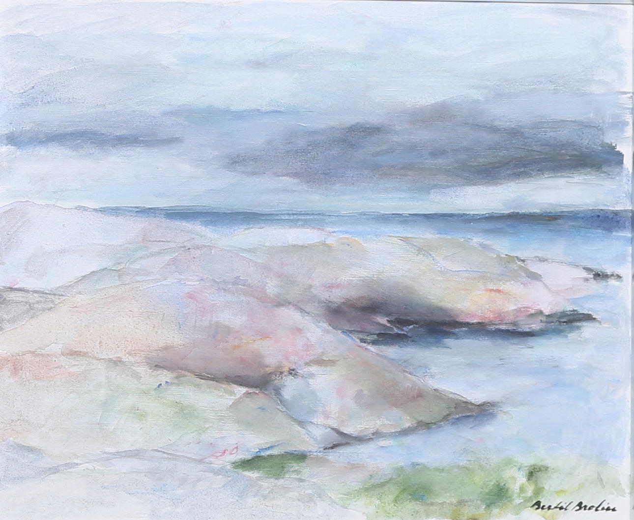 BERTIL BROLIN. "Klippudde". Olja på duk, signerad.