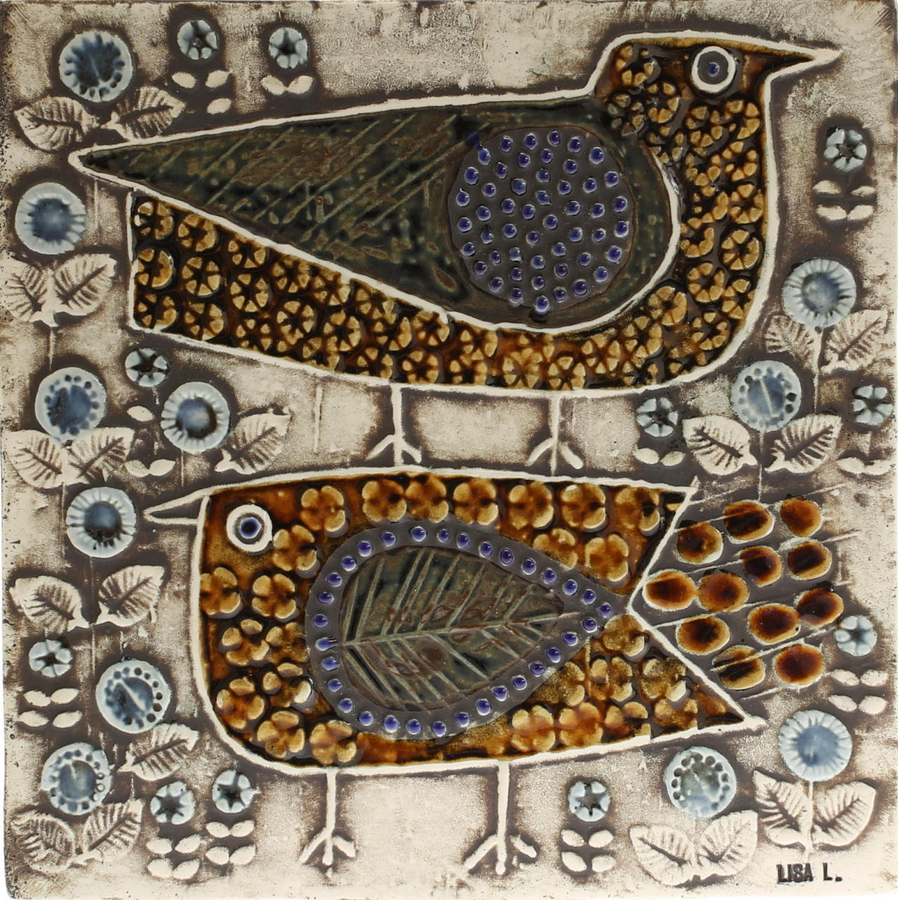 WALL PLATE, stoneware, Lisa Larson, Gustavsberg.
