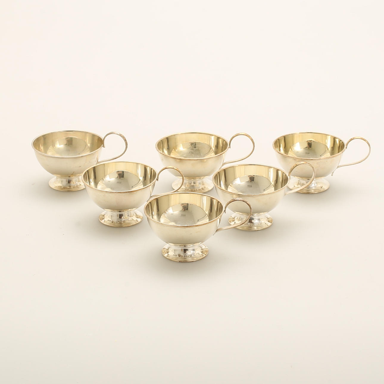 PUNSCHBÄGARE, 6 stycken, silver, GAB.