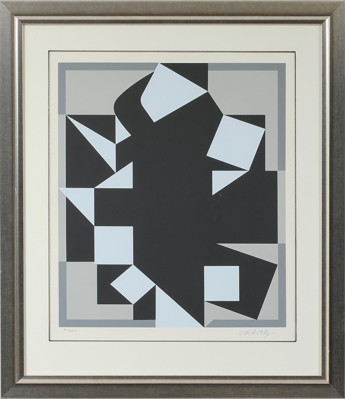 VICTOR VASARELY. Färgserigrafi, signerad och numrerad XL/XXVI.