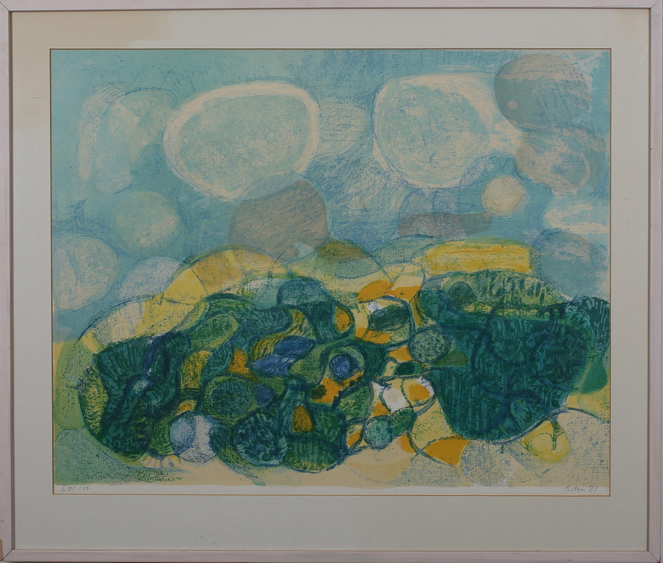 GUSTAV BOLIN (1920-1999). Komposition. Färglitografi. Signerad Bolin och daterad -81. 68/100.