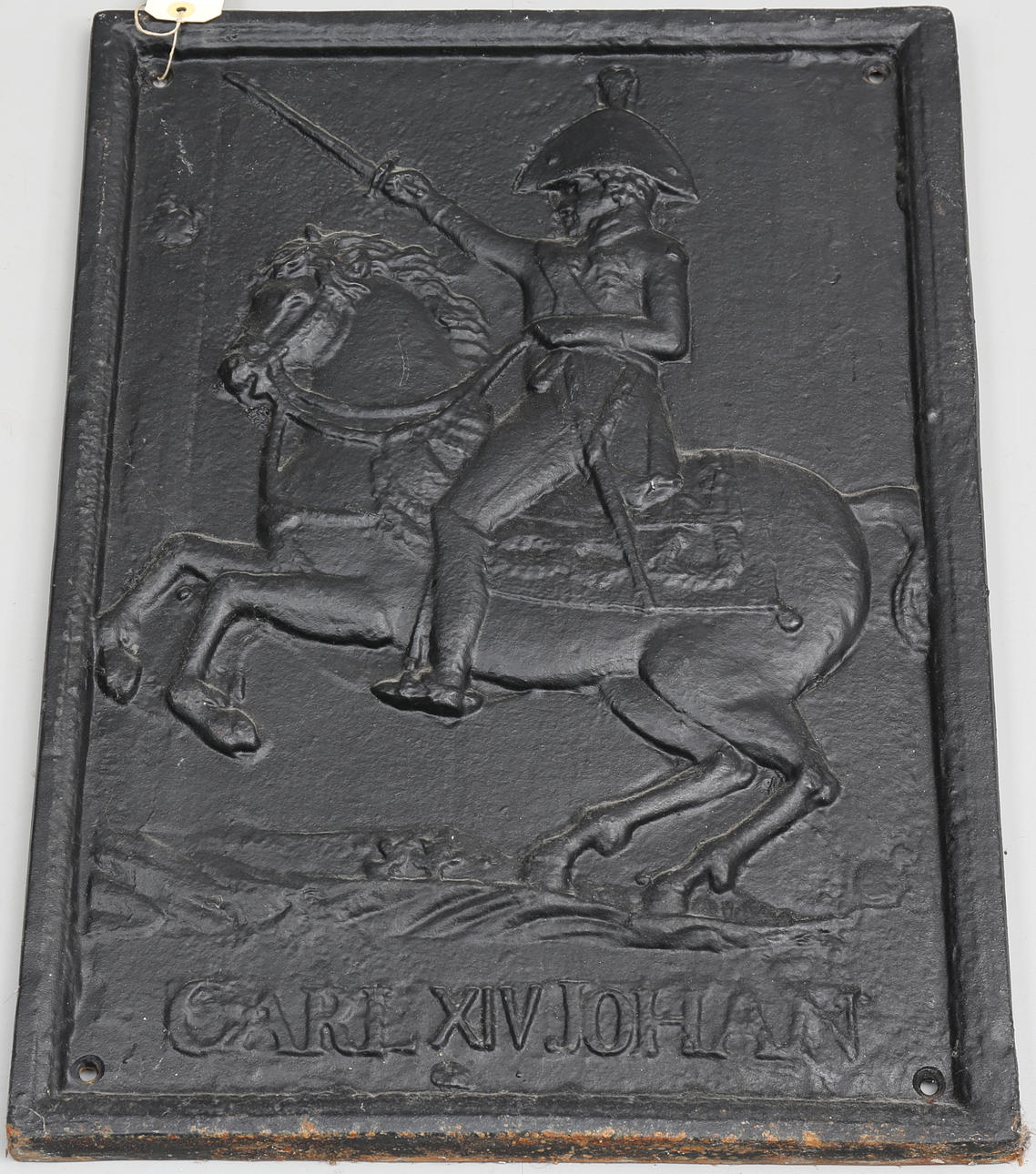 SÄTTUGNSPLATTA, Carl XIV Johan till häst, järn, 18-1900-tal.