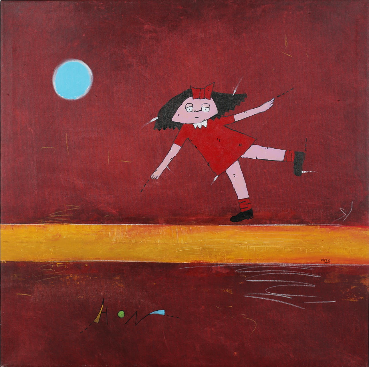 NITO VEGA. "Hon". Akryl på duk. Signerad Nito.