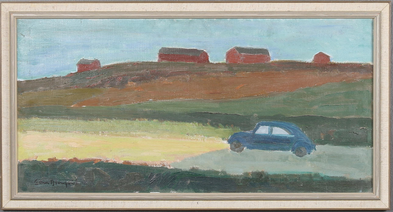 SUNE BLOMQVIST. "Kväll", olja på duk, signerad.