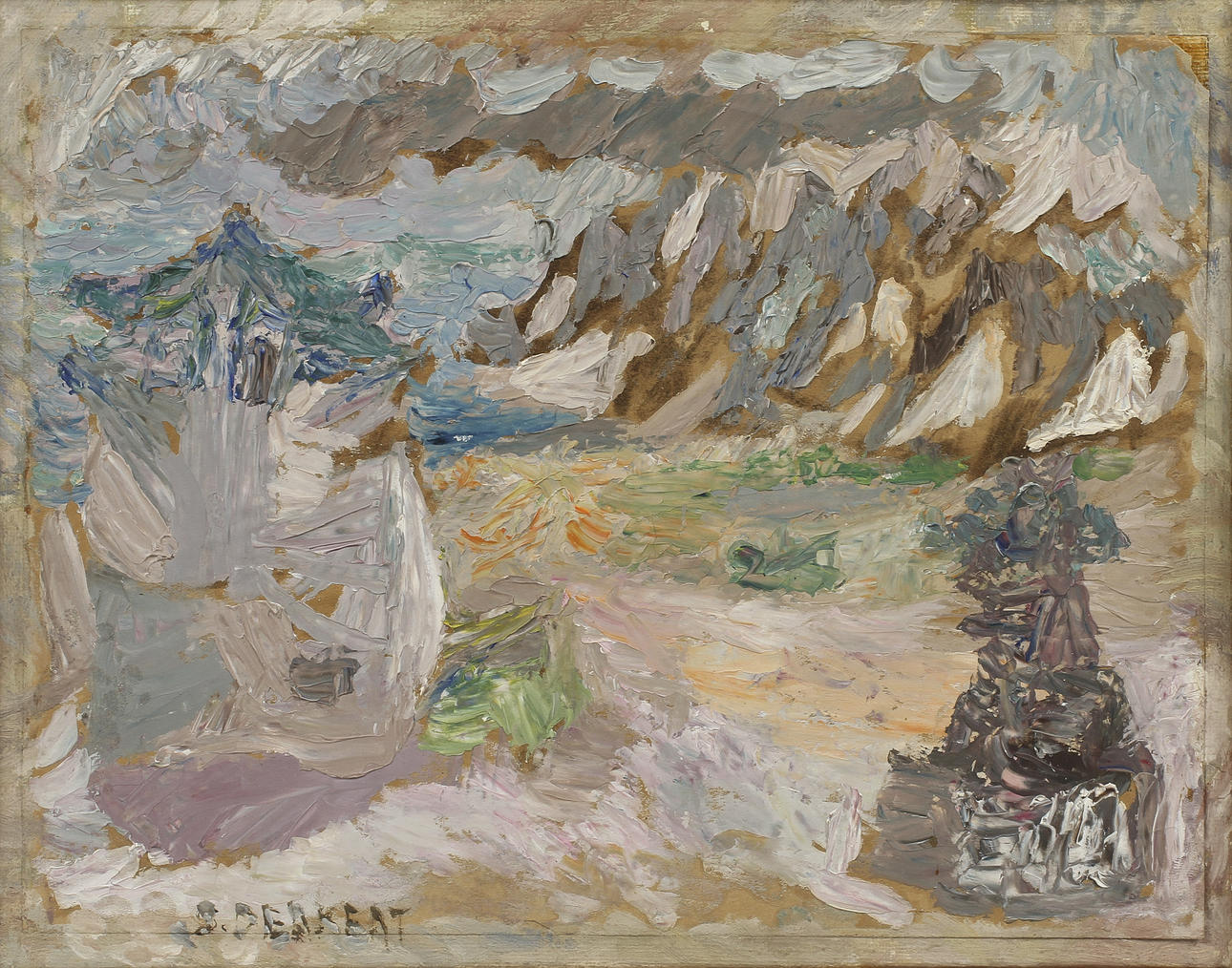 SIRI DERKERT (1888-1973). olja på papper uppklistrad på duk, signerad.