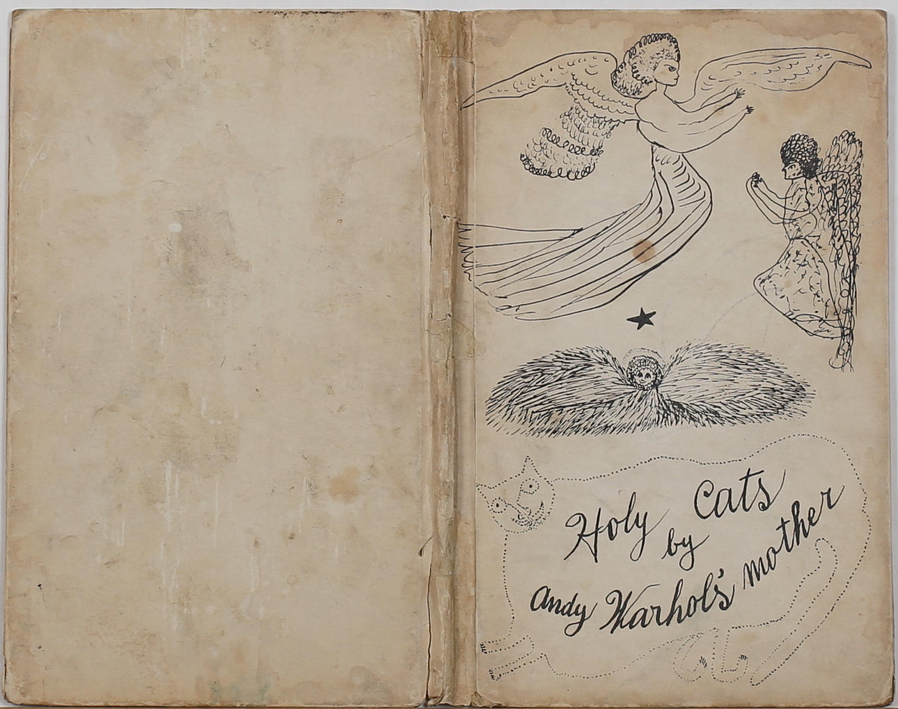 ANDY WARHOL. "Holy Cats by Andy Warhol's mother" Bokomslag med litografiskt offsetttryck. Osignerad.