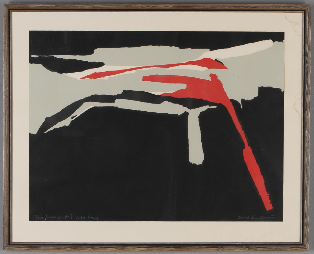 BENGT LINDSTRÖM. Kompsition, serigrafi, numrerad 32/200, dedikerad samt signerad.