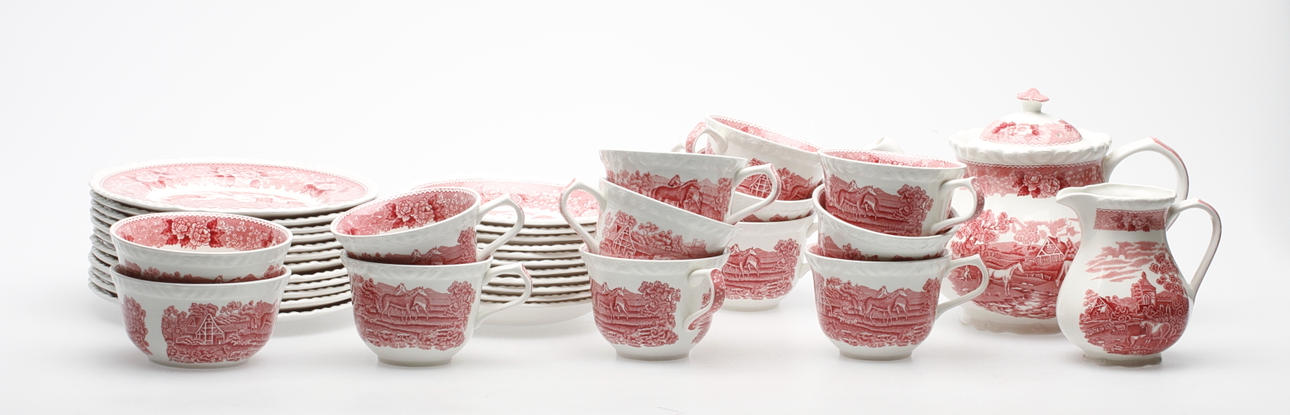 TESERVIS, 27 delar, Adams, "English Scenic", England, 1900-talets tredje kvartal.