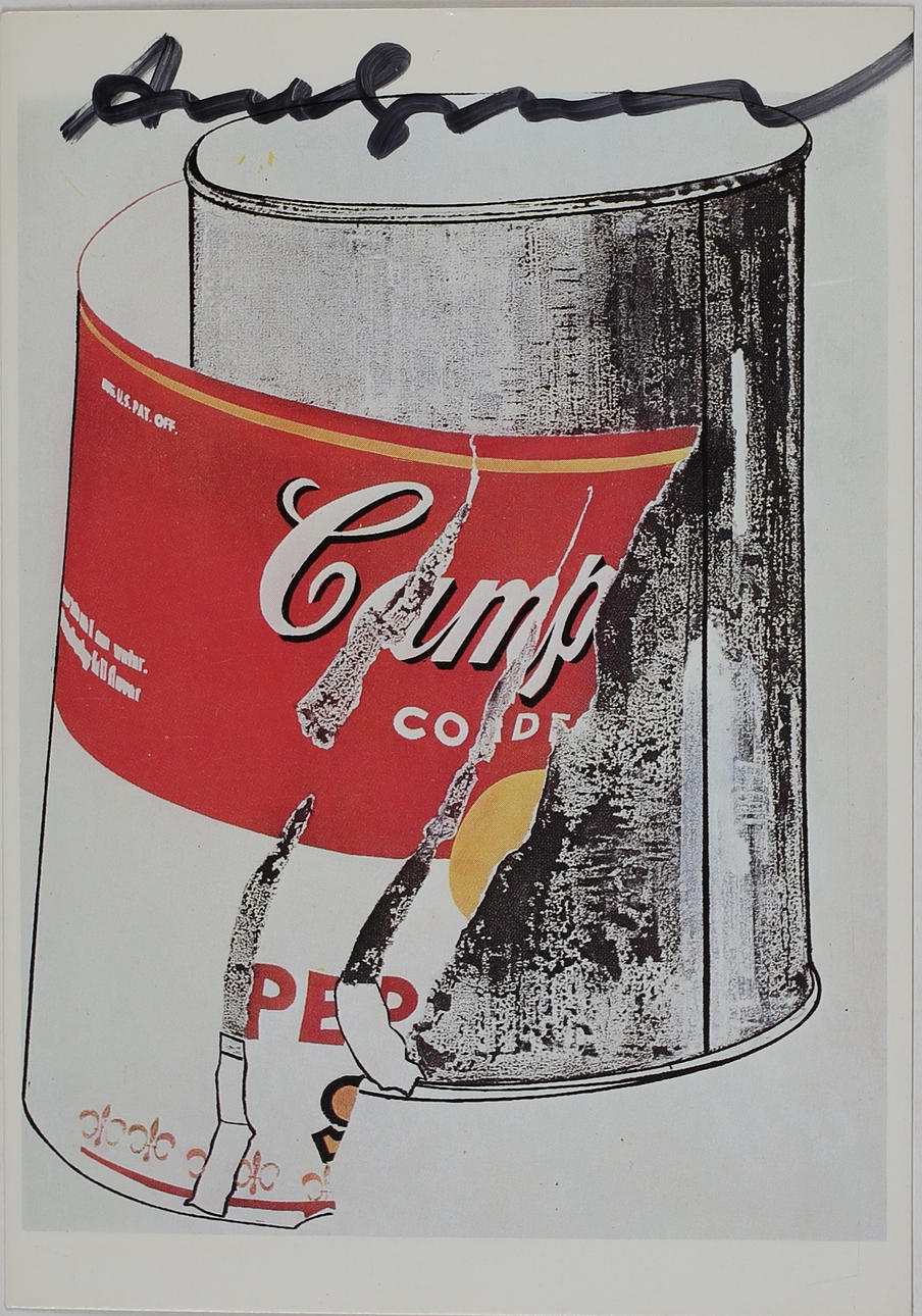 ANDY WARHOL. Big Torn Campells Souo Can 1962. Färglitografiskt tryck. Tuschsignerad Andy Warhol.