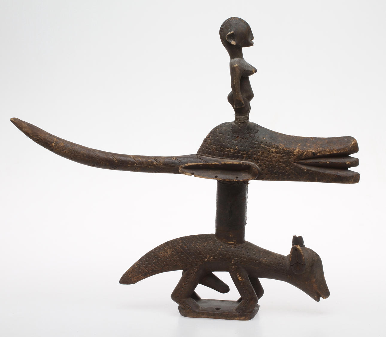 HUVUDBONAD, trä, Chi Wara, Bambara/Bamana, Mali.