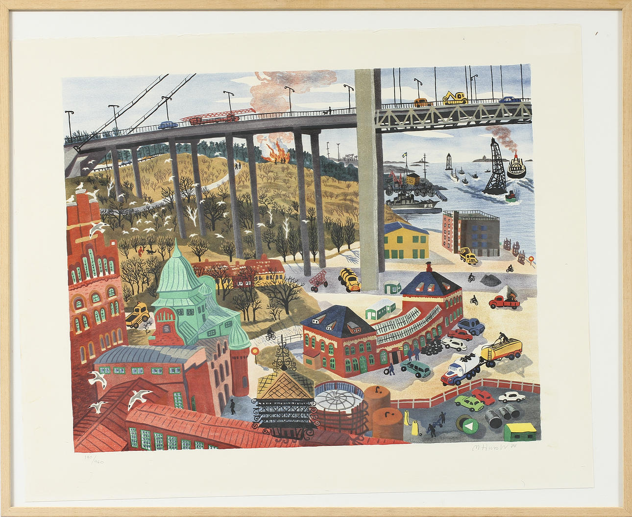 MONA HUSS WALLIN, färglitografi, sign o numr 190/460 cm.