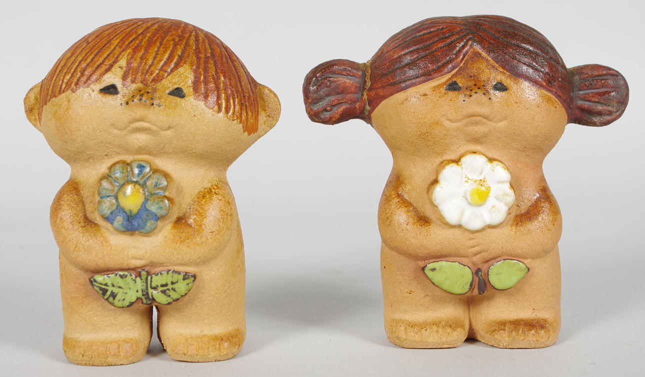 KERAMIKFIGURER, "Eva och Adam", Lisa Larson, Gustavsberg.