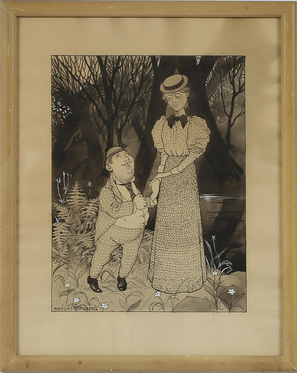 ANDERS FORSBERG. Tusch, signerad.