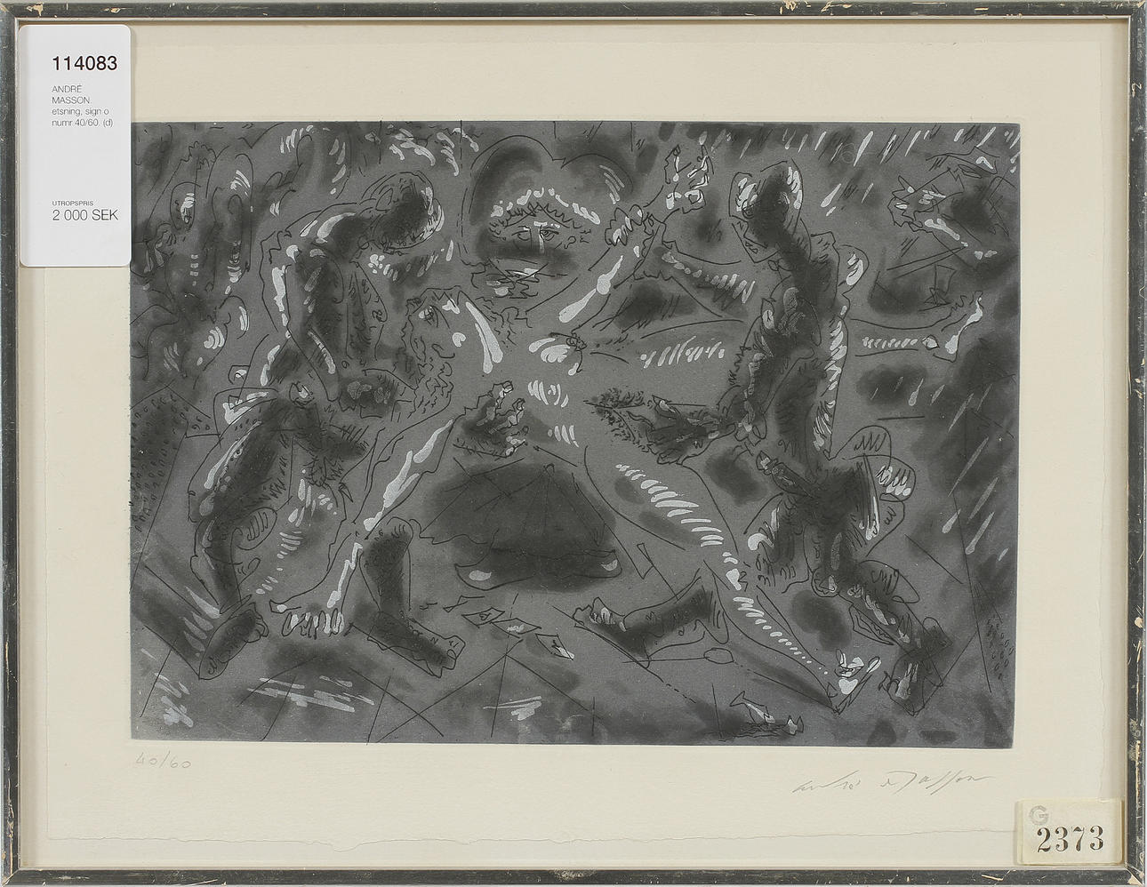 ANDRÉ MASSON. etsning, sign o numr 40/60.