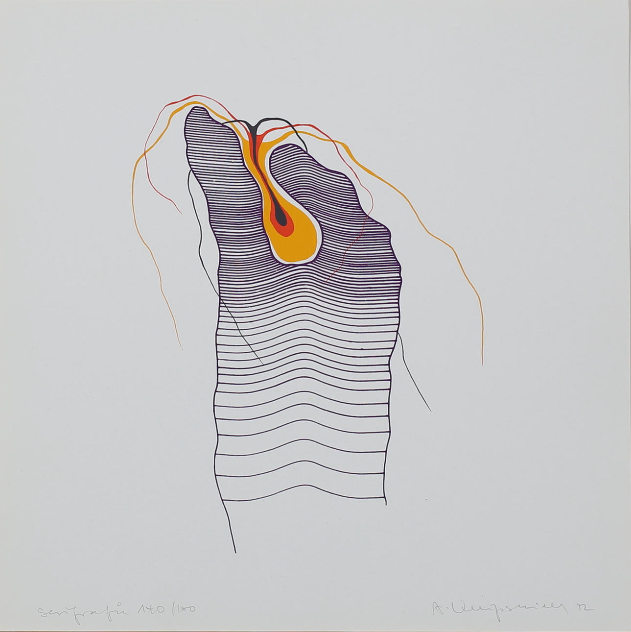 AXEL KNIPSCHILD. Komposition. Färgserigrafi. Signerad A Knipschild och daterad -72. 140/200.