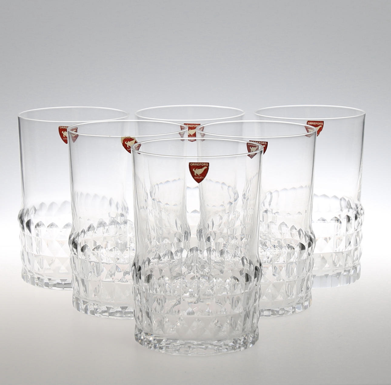 GROGG/ÖLGLAS, 11 st, "Silvia", Kristall, Ingeborg Lundin, Orrefors.