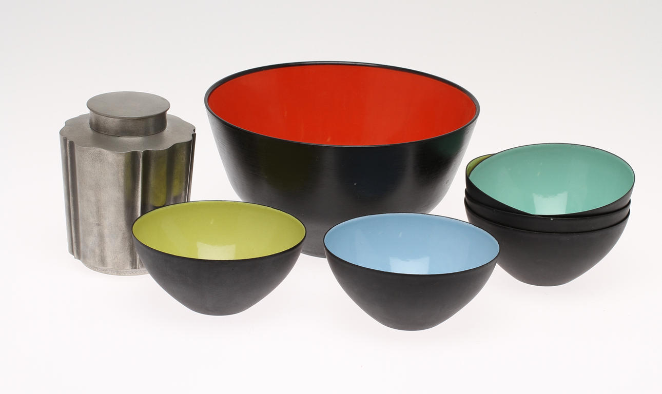 SKÅLAR, 6 st, Krenit, Herbert Krenchel, SKÅL, BURK, 1900-tal.