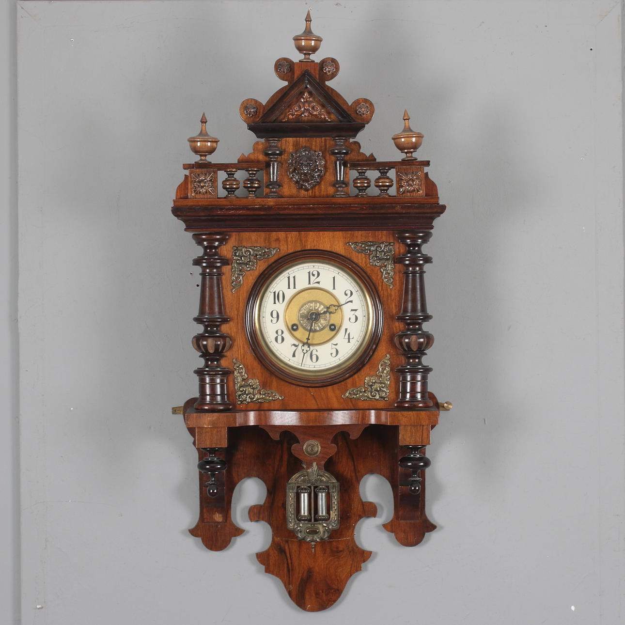 MANOR CLOCK, New Renaissance, late 1800s.