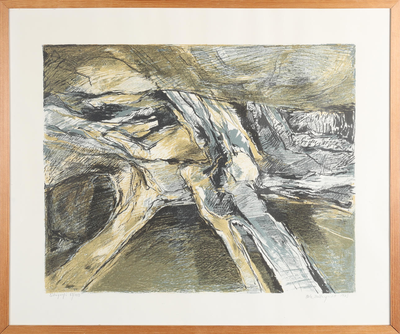 OLLE ZETTERQUIST. COLOR LITHOGRAPHY. Signed and dated 1973.