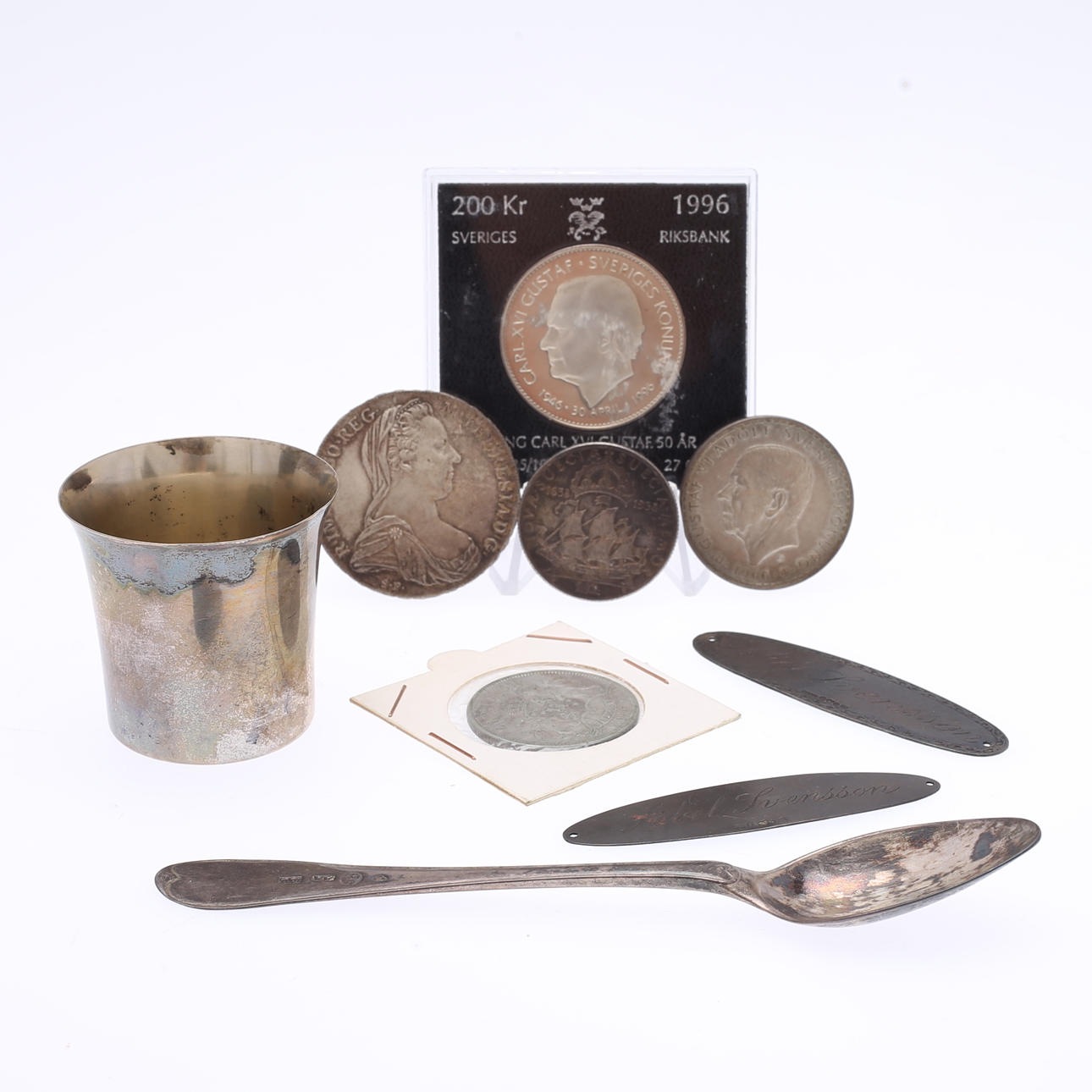 COINS, etc., silver, weight approx. 255 grams.