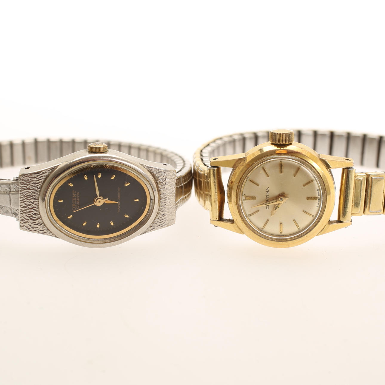 DAMARMBANDSUR, 2 stycken, Certina och Orient Quartz.