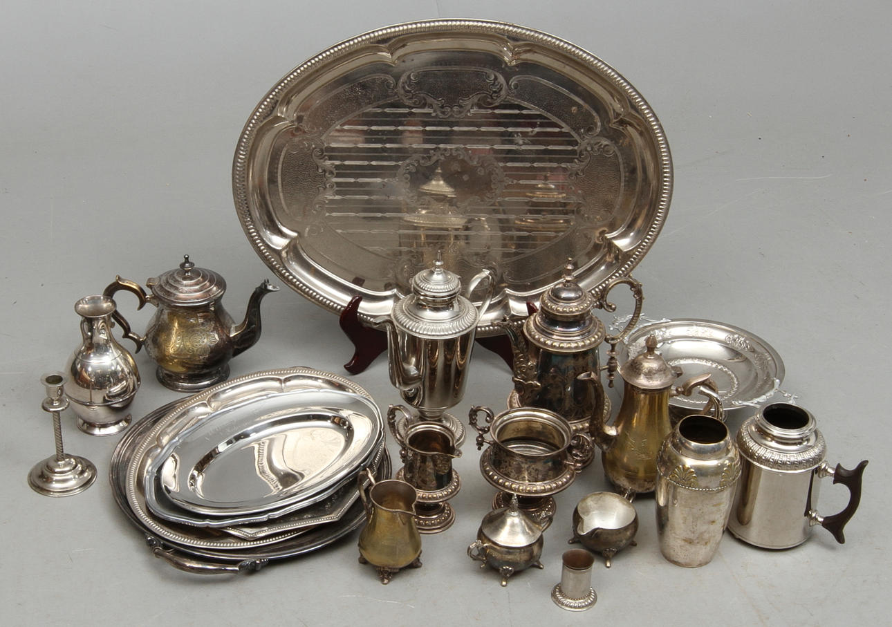 PARTI METALL, mestadels nysilver, 1900-tal.